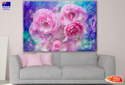 Pink Flower Closeup Painting Print 100% Australian Made