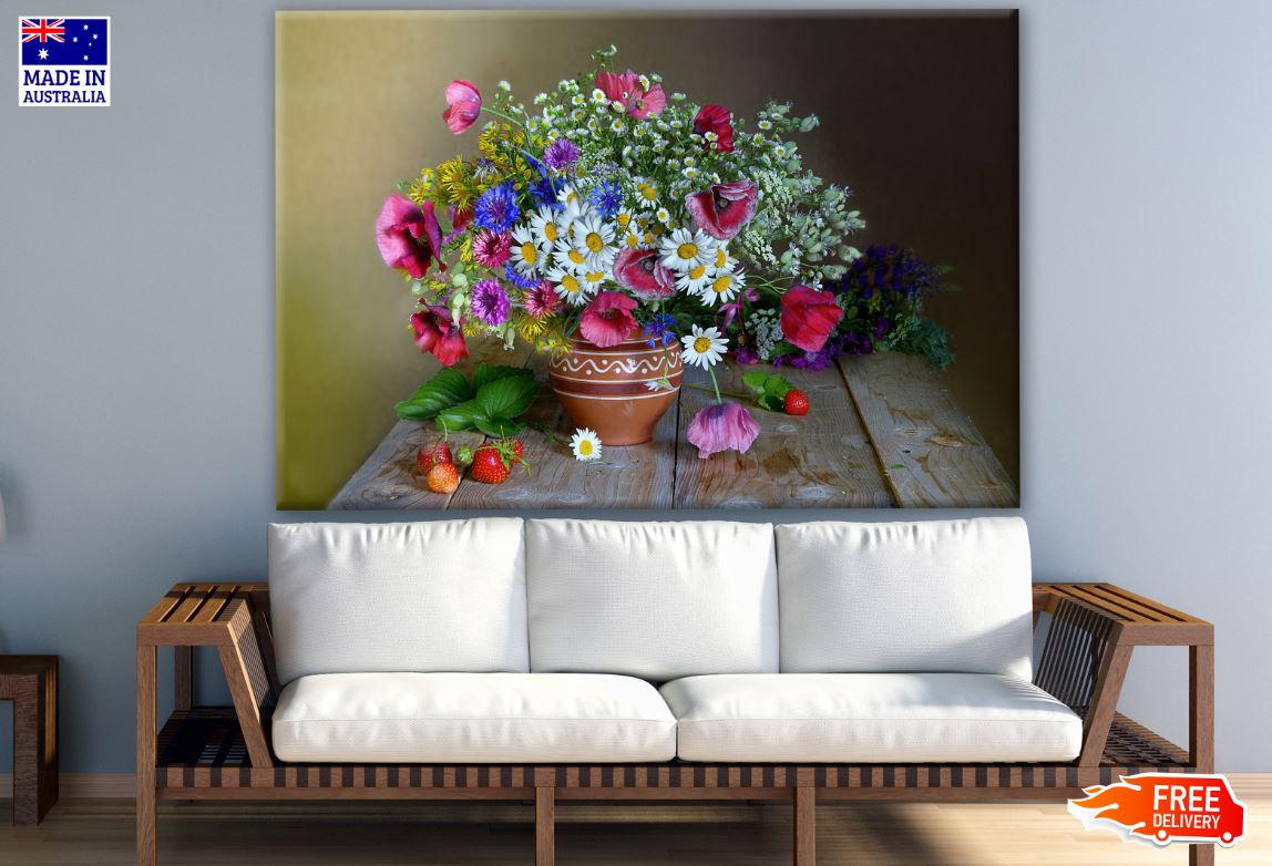 Flower Vase & Fruits Photograph Print 100% Australian Made