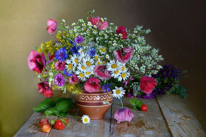 Flower Vase & Fruits Photograph Print 100% Australian Made