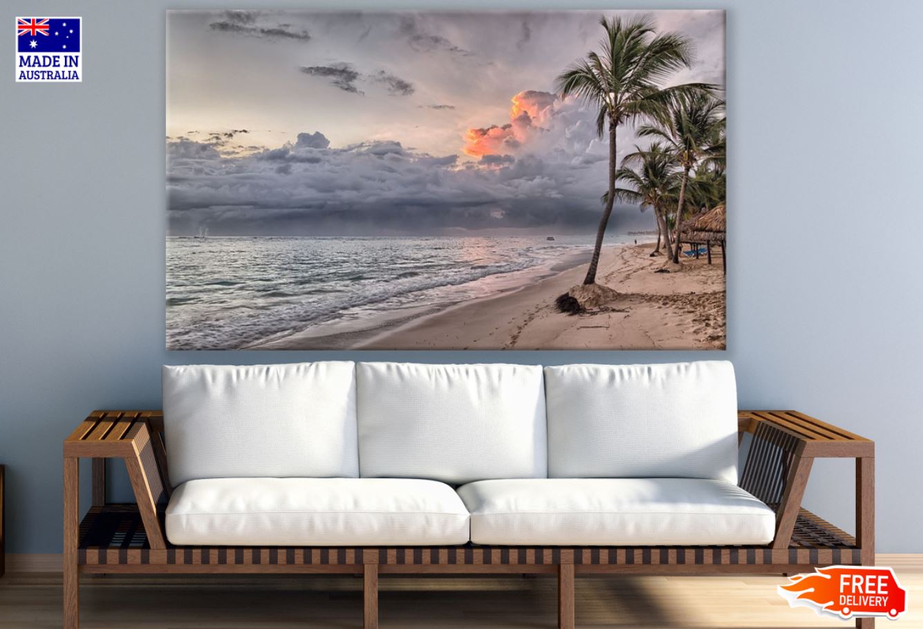 Palm Tree & Sea Sunset Photograph Print 100% Australian Made