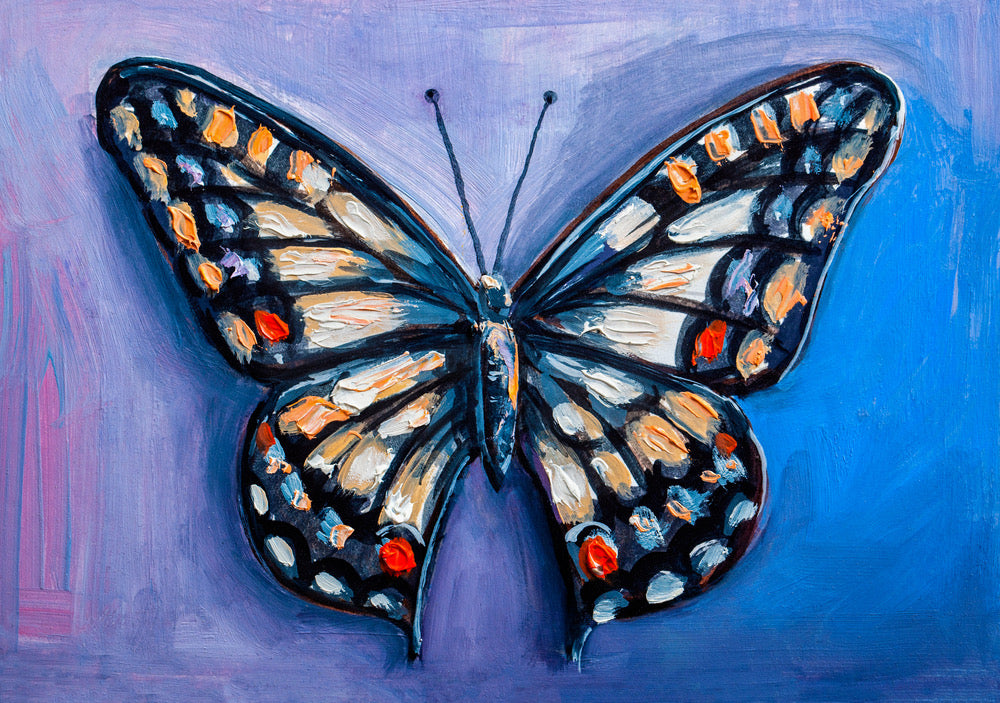 Colorful Butterfly Oil Painting Print 100% Australian Made