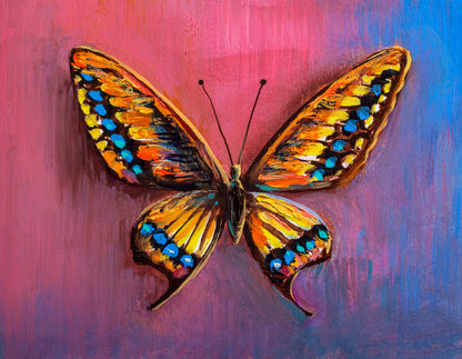 Colorful Butterfly Oil Painting Print 100% Australian Made