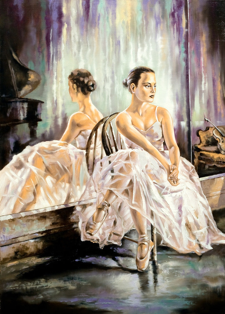 Ballerina on a Chair Painting Home Decor Premium Quality Poster Print Choose Your Sizes