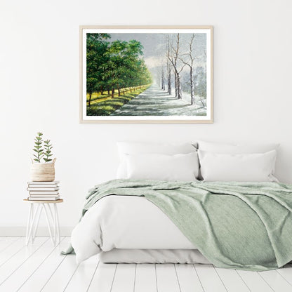 Summer Forest & Snow Forest Paint Home Decor Premium Quality Poster Print Choose Your Sizes