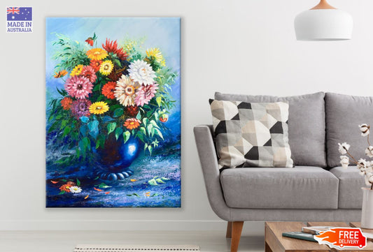 Colorful Flower Vase Oil Painting Print 100% Australian Made