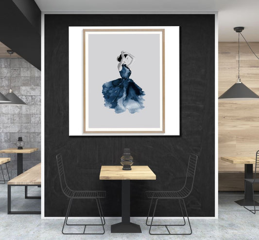 Square Canvas Fashion Girl Watercolor Painting High Quality Print 100% Australian Made