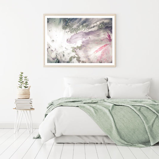 Pink Grey & White Abstract Design Home Decor Premium Quality Poster Print Choose Your Sizes