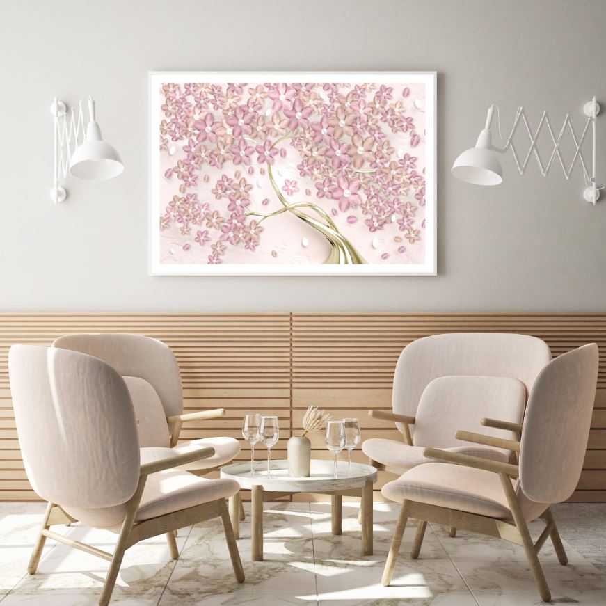 Pink & Gold Tree 3D Design Home Decor Premium Quality Poster Print Choose Your Sizes