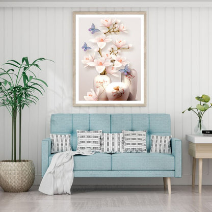 Flowers & Butterflies 3D Design Home Decor Premium Quality Poster Print Choose Your Sizes