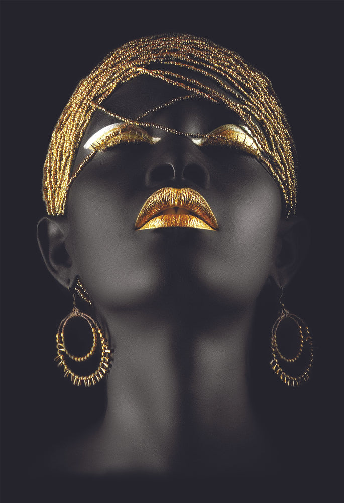 Girl Portrait with Gold & Black Makeup Fashion Photograph Print 100% Australian Made