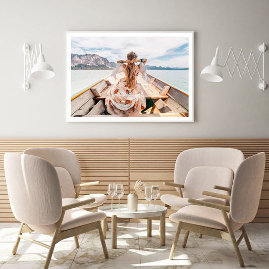 Girl on Boat in Rover Photograph Home Decor Premium Quality Poster Print Choose Your Sizes