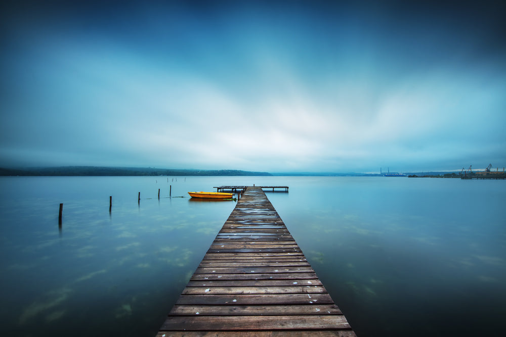 Wooden Pier Over Sea Evening Photograph Home Decor Premium Quality Poster Print Choose Your Sizes