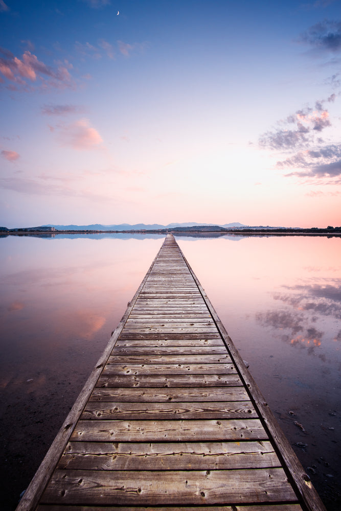 Wooden Pier Over Sea at Sunset Photograph Home Decor Premium Quality Poster Print Choose Your Sizes