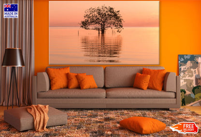 Tree in a Lake at Sunset Photograph Print 100% Australian Made