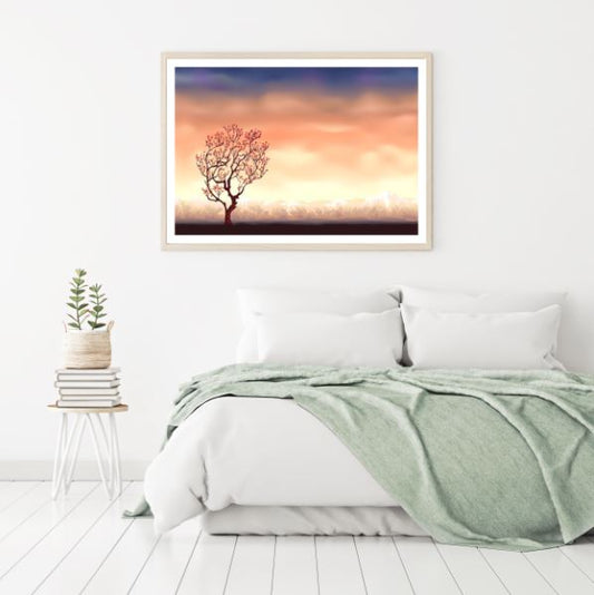 Tree in a Field Vector Art Design Home Decor Premium Quality Poster Print Choose Your Sizes