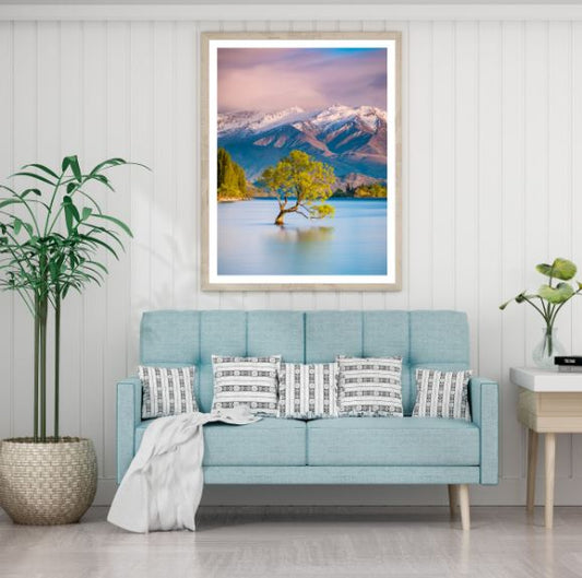 Tree in Lake Scenery View Photograph Home Decor Premium Quality Poster Print Choose Your Sizes