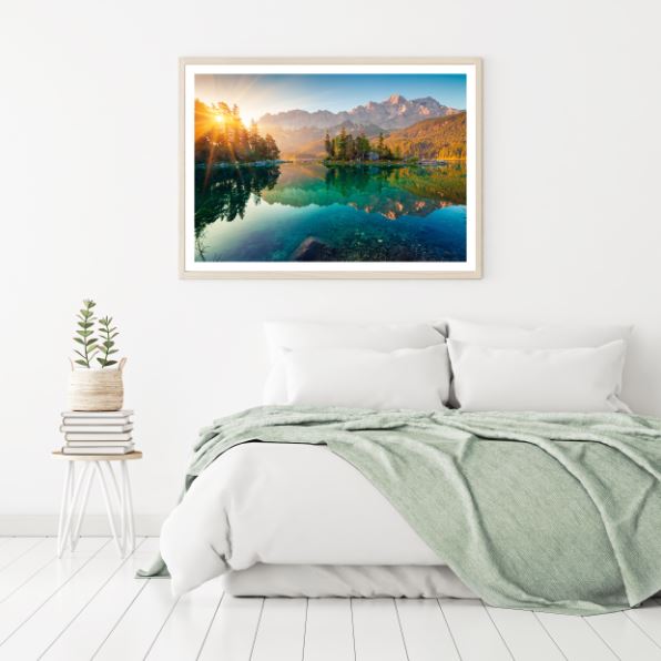 Mountain Lake & Forest Scenery Photograph Home Decor Premium Quality Poster Print Choose Your Sizes