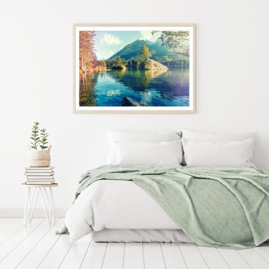 Mountain Lake & Forest Scenery Photograph Home Decor Premium Quality Poster Print Choose Your Sizes