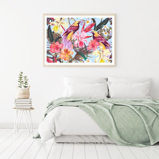 Birds & Flowers Colorful Painting Home Decor Premium Quality Poster Print Choose Your Sizes
