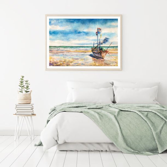 Bat on Beach Watercolor Painting Home Decor Premium Quality Poster Print Choose Your Sizes