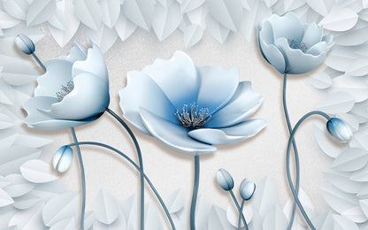 Blue & White Floral Watercolor Painting Print 100% Australian Made Photograph Print 100% Australian Made