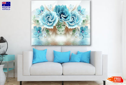 Blue & White Floral Painting Print 100% Australian Made