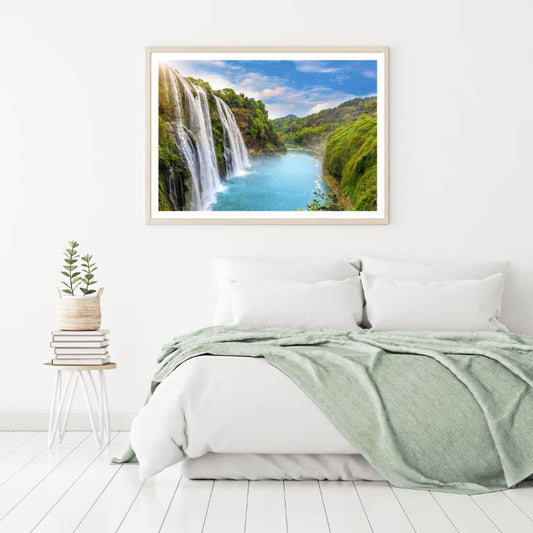 Waterfall Scenery View Photograph Home Decor Premium Quality Poster Print Choose Your Sizes