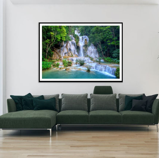 Waterfall Scenery Photograph Home Decor Premium Quality Poster Print Choose Your Sizes