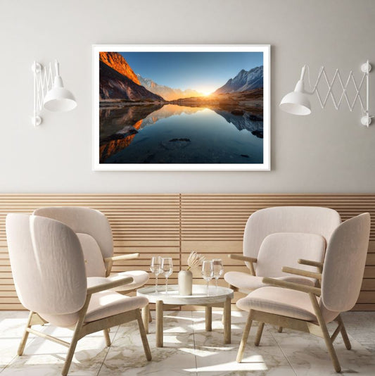 Lake in Mountains Scenery Photograph Home Decor Premium Quality Poster Print Choose Your Sizes