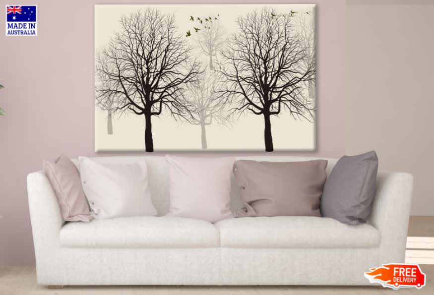 Silhouette Trees & Birds Design Print 100% Australian Made