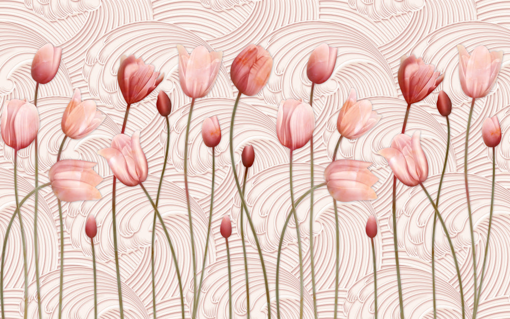 Pink Tulip Flowers 3D Design Home Decor Premium Quality Poster Print Choose Your Sizes