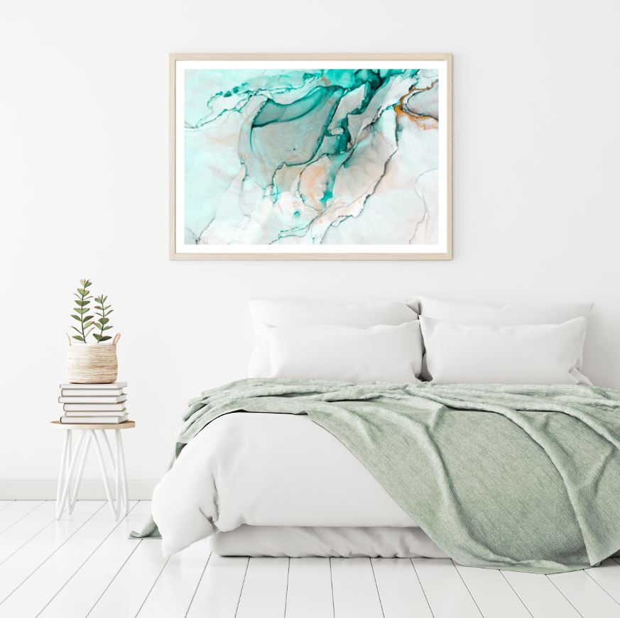 Green & Gold Abstract Design Home Decor Premium Quality Poster Print Choose Your Sizes