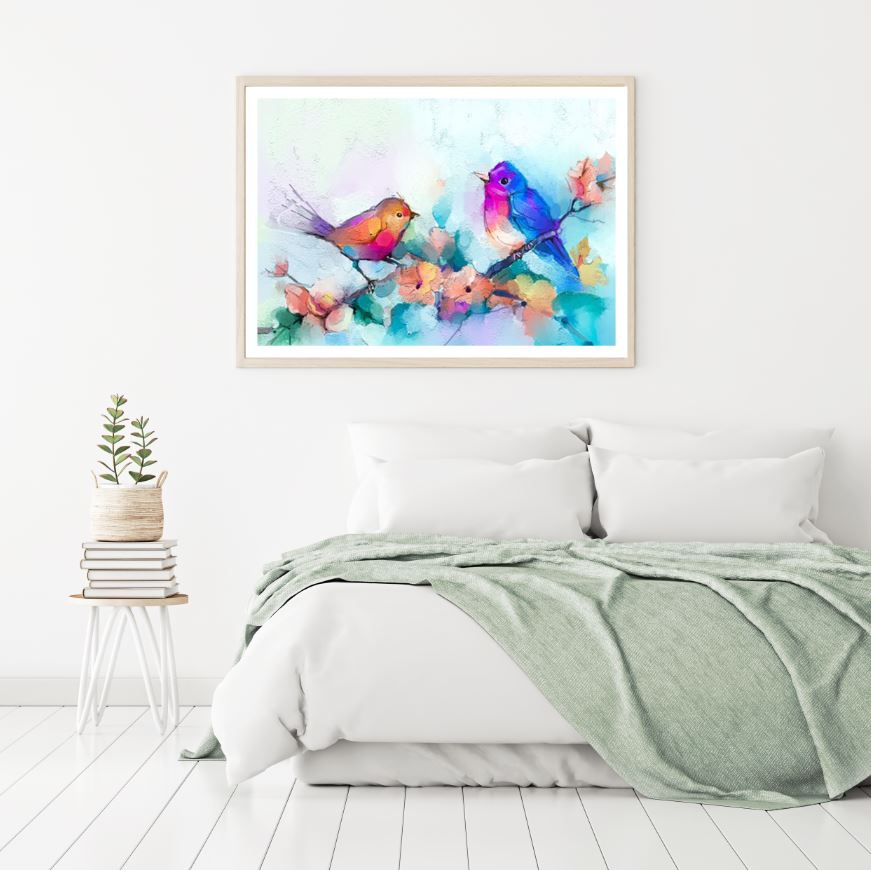 Colorful Bird Watercolor Painting Home Decor Premium Quality Poster Print Choose Your Sizes