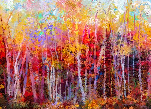 Colorful Forest Watercolor Painting Home Decor Premium Quality Poster Print Choose Your Sizes