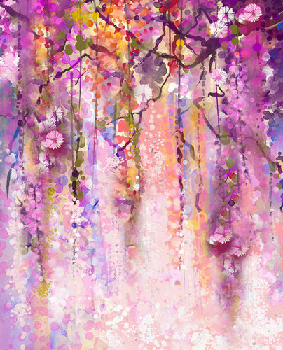 Square Canvas Colorful Floral Vines Watercolor Painting High Quality Print 100% Australian Made