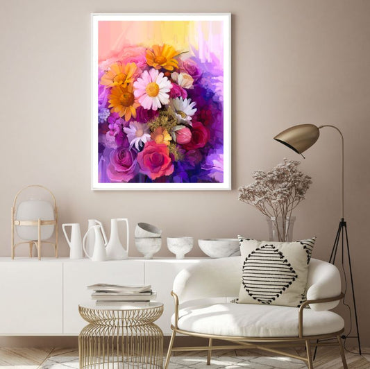 Colorful Flowers Watercolor Painting Home Decor Premium Quality Poster Print Choose Your Sizes