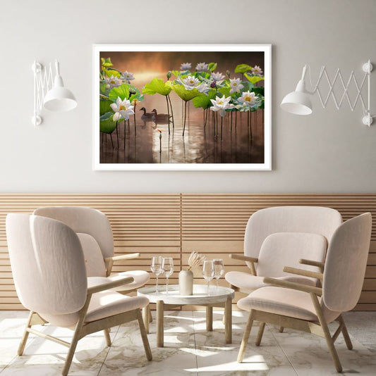 Lotus Flowers Digital Painting Home Decor Premium Quality Poster Print Choose Your Sizes