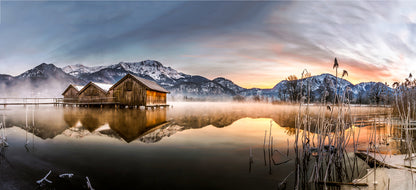 Panoramic Canvas Mountain Lake View Scenery Photograph High Quality 100% Australian made wall Canvas Print ready to hang