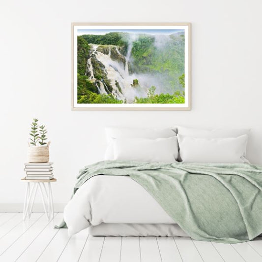 Stunning Waterfall Sky View Photograph Home Decor Premium Quality Poster Print Choose Your Sizes