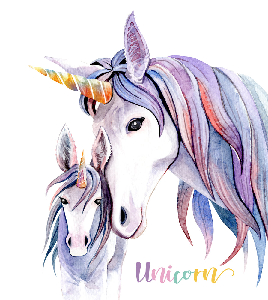 Square Canvas Unicorns Watercolor Painting High Quality Print 100% Australian Made