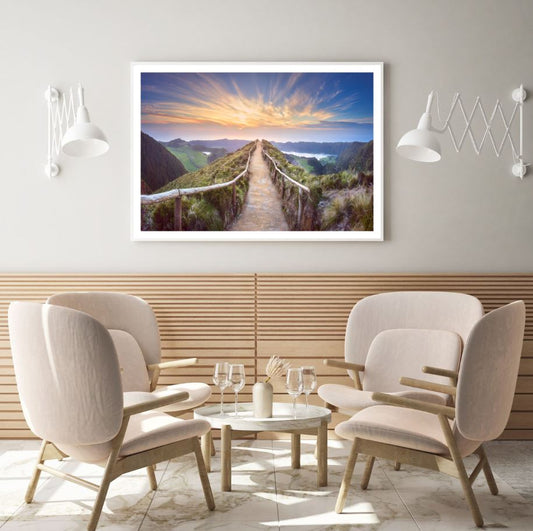 Footpath on Mountain Photograph Home Decor Premium Quality Poster Print Choose Your Sizes