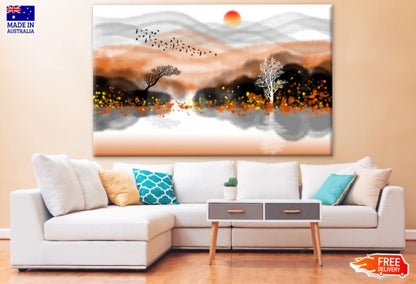 Colorful Abstract Nature Painting Print 100% Australian Made