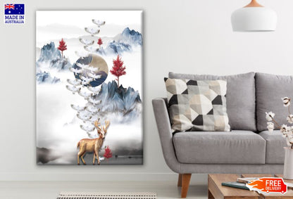 Deer & Nature 3D Abstract Design Print 100% Australian Made