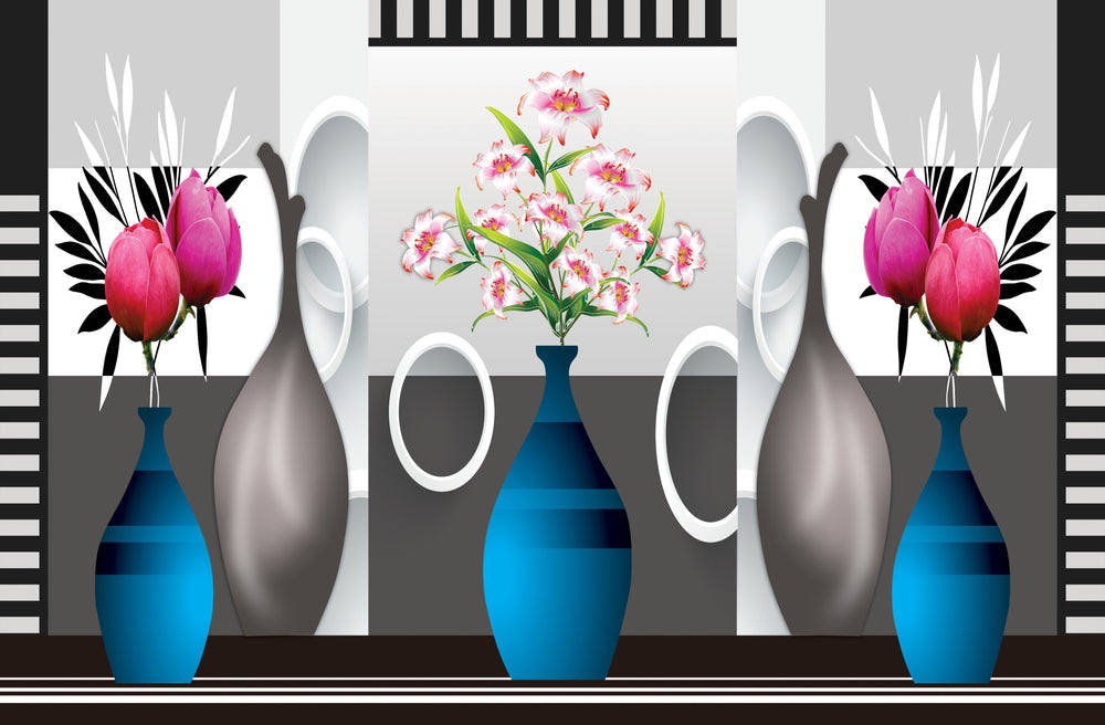 Flower Vases Vector Design Home Decor Premium Quality Poster Print Choose Your Sizes