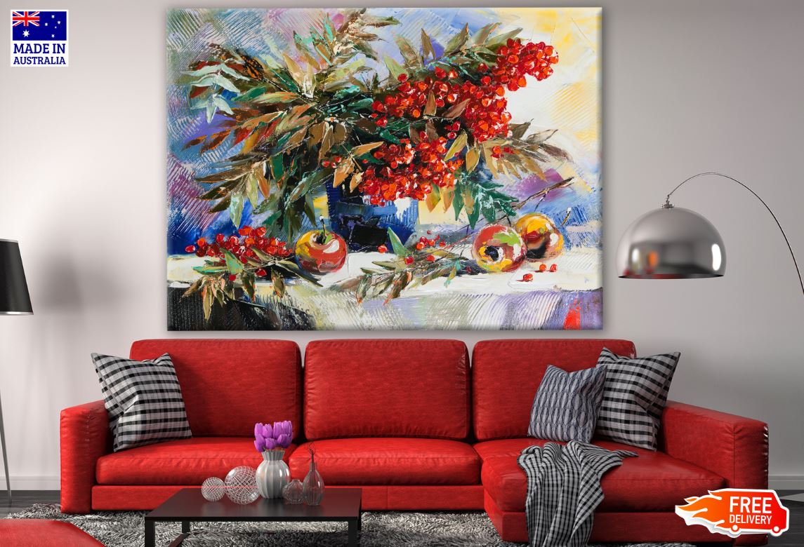 Fruits & Flowers Watercolor Painting Print 100% Australian Made