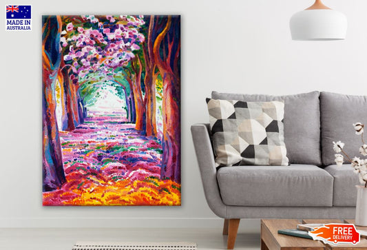 Trees & Flowers Watercolor Painting Print 100% Australian Made