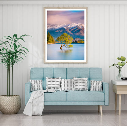 Tree in a Lake Scenery Photograph Home Decor Premium Quality Poster Print Choose Your Sizes
