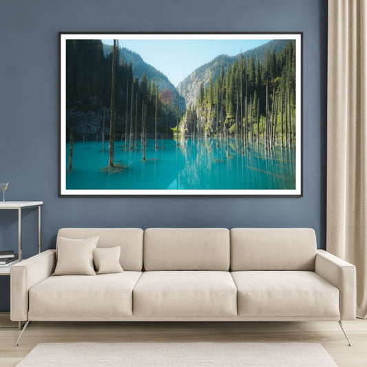 Trees & Lake Scenery Photograph Home Decor Premium Quality Poster Print Choose Your Sizes