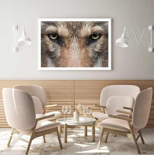 Wolf Face Eyes Smudge Painting Home Decor Premium Quality Poster Print Choose Your Sizes