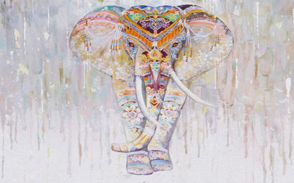 Colorful Shapes Elephant Painting Print 100% Australian Made